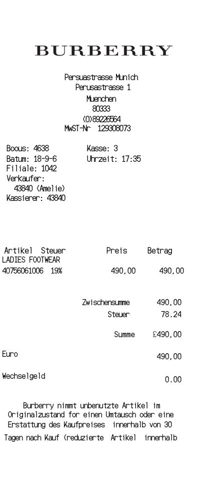 burberry receipt|Burberry card payment address.